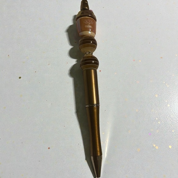 Chic Gold and Brown Decorative Pen - Picture 3 of 6